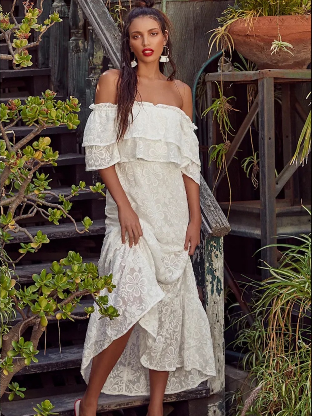 NWOT BB DAKOTA | Angelia Off-the-Shoulder Maxi Dress  | Small
